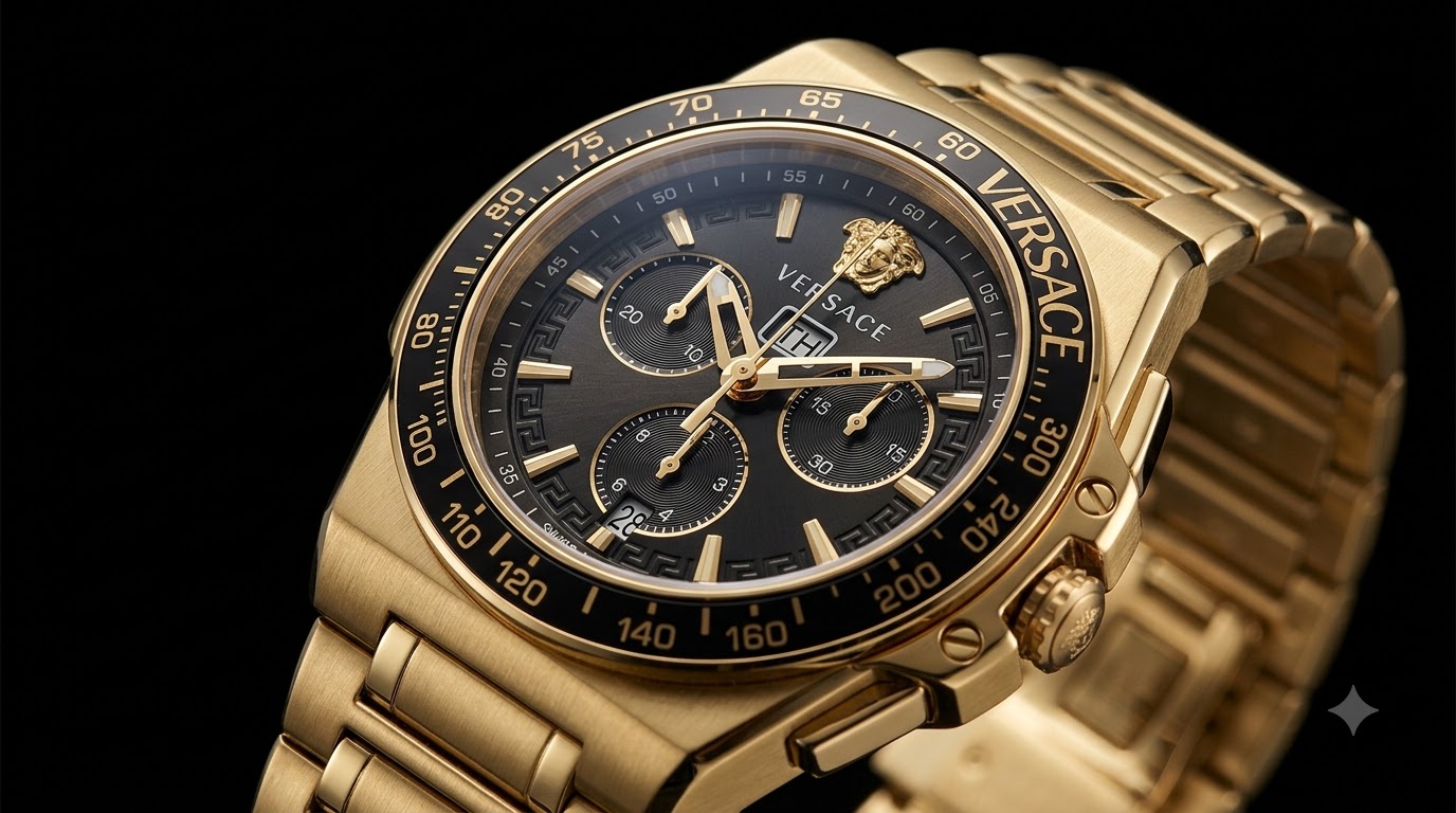 Close-up of the GRECA EXTREME CHRONO dial beneath its sapphire crystal